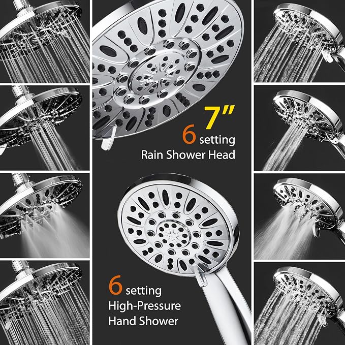 AquaDance 7" Premium High Pressure 3-Way Rainfall Combo - Image 3