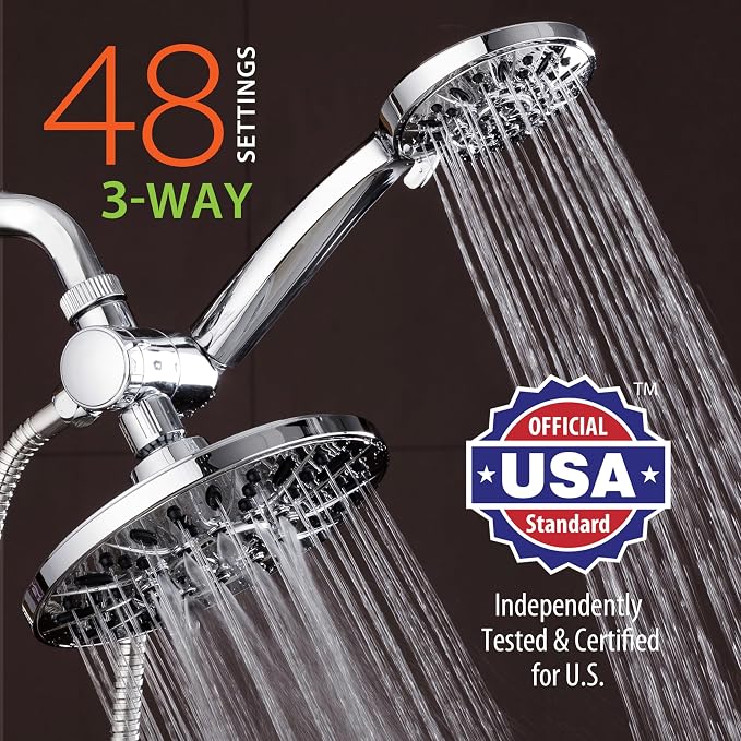 AquaDance 7" Premium High Pressure 3-Way Rainfall Combo - Image 2