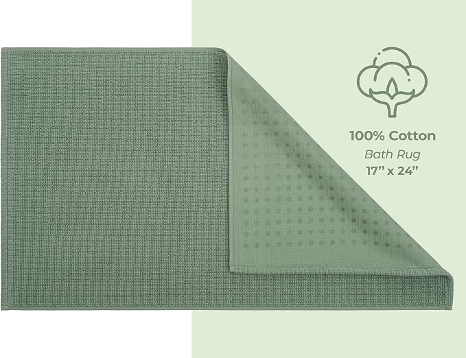 American Soft Linen Bath Rug, 17 in 24 in 100% Cotton Bath Mats Rugs - Image 5