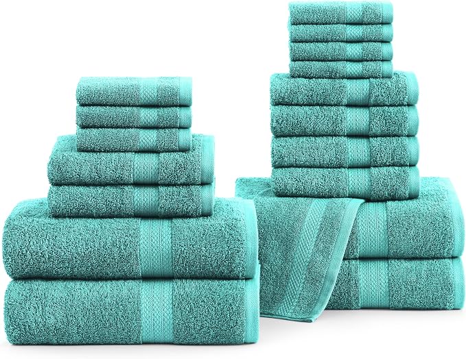 LANE LINEN 100% Ring Spun Cotton Bath Towel Set, 8 Washcloths, 6 Premium Hand by LaneLinen