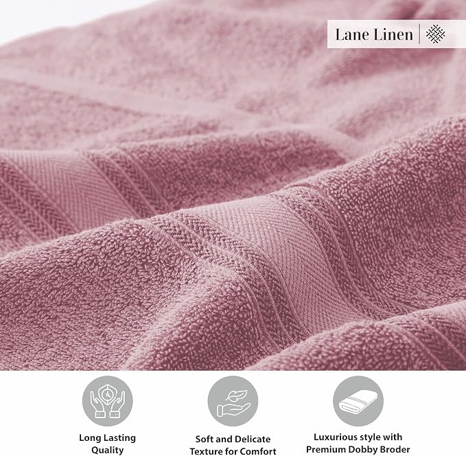 LANE LINEN 100% Cotton Large Bath Towels Set of 4 - Image 7