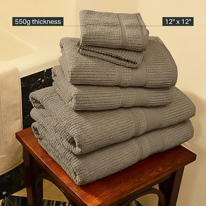Preston Lane Douro Washcloth Set – 2 Pack Luxury Cotton Towels, Ultra Soft & - Image 4