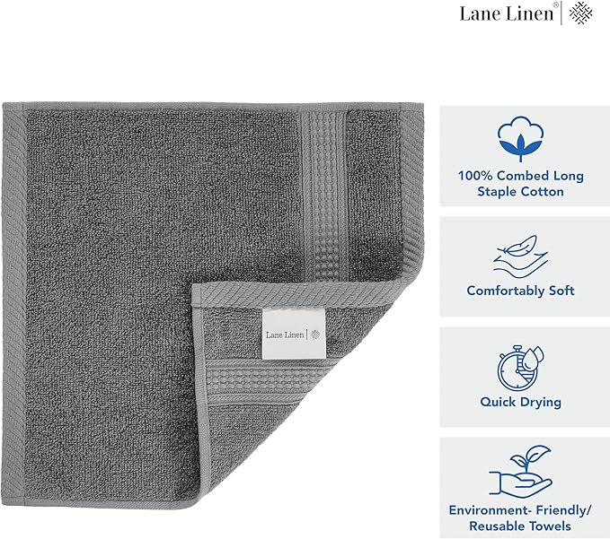 LANE LINEN 100% Ringspun Cotton Hand Towels - Image 5