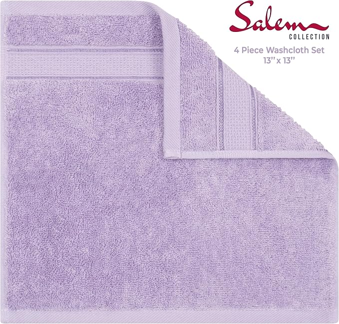 American Soft Linen Salem Washcloth Sets, 4 Piece Luxury 600 GSM 100% Cotton - Image 4