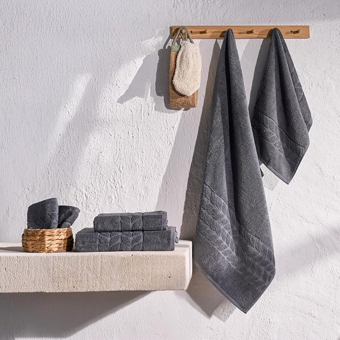 BAGNO MILANO Organic Turkish Cotton Bath Towels, Luxury Jacquard Collection - Image 5