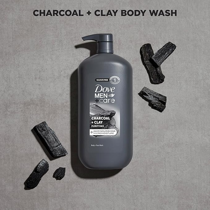 DOVE MEN + CARE Body and Face Scrub Charcoal + Clay Body Wash - Image 4