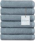 Welhome Franklin Premium 6 Pack Hand Towels Popcorn Textured Dusty Blue by WelhomeByWelspun