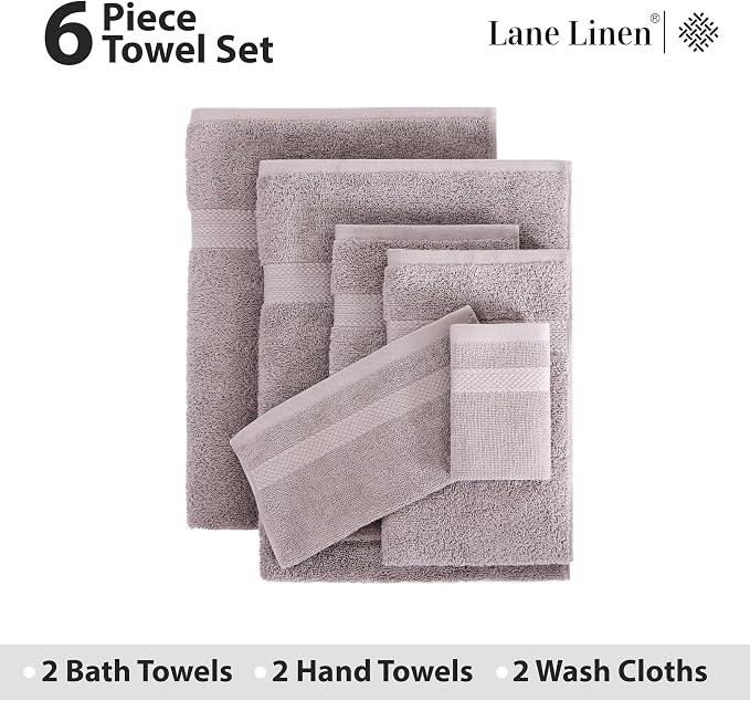 LANE LINEN 100% Cotton Bathroom Towel Set - Image 4