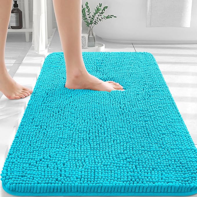 OLANLY Bathroom Rugs 30x20, Extra Soft Absorbent Chenille Bath Rugs, Rubber by OLANLY