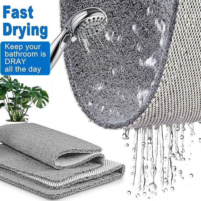 Shower Mats Non Slip for Elderly, 24x24’’Lager Loofah Bath Mats for Shower - Image 2