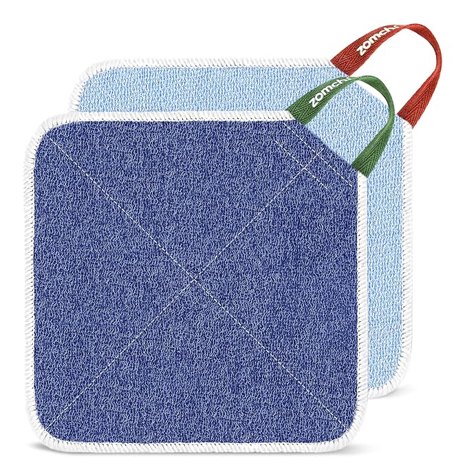 ZOMCHI Exfoliating Wash Cloths for Face and Body, Dual Sided Scrub Bath Cloth by ZOMCHI