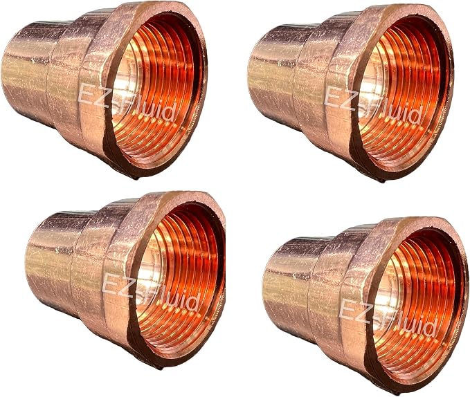 EZ-FLUID 1" C X FIP LF Copper Female Adapter Pressure Copper Fittings, Sweat by EZ-FLUIDPlumbingProducts