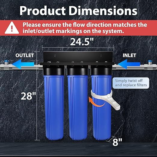iSpring Whole House Water Filter System w/Auto-Flushing Spin Down Sediment - Image 4