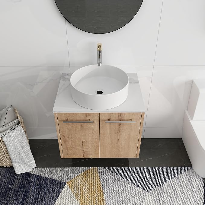 24 Inch Bathroom Vanity with Sink, Modern Wall Mount Floating Bathroom Vanity - Image 3
