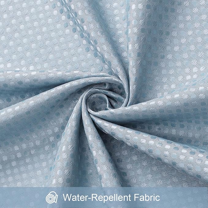 3 in 1 Long Blue Shower Curtain Set-72 W x 78 H, Fog Blue Waffle and PEVA Liner - Image 7