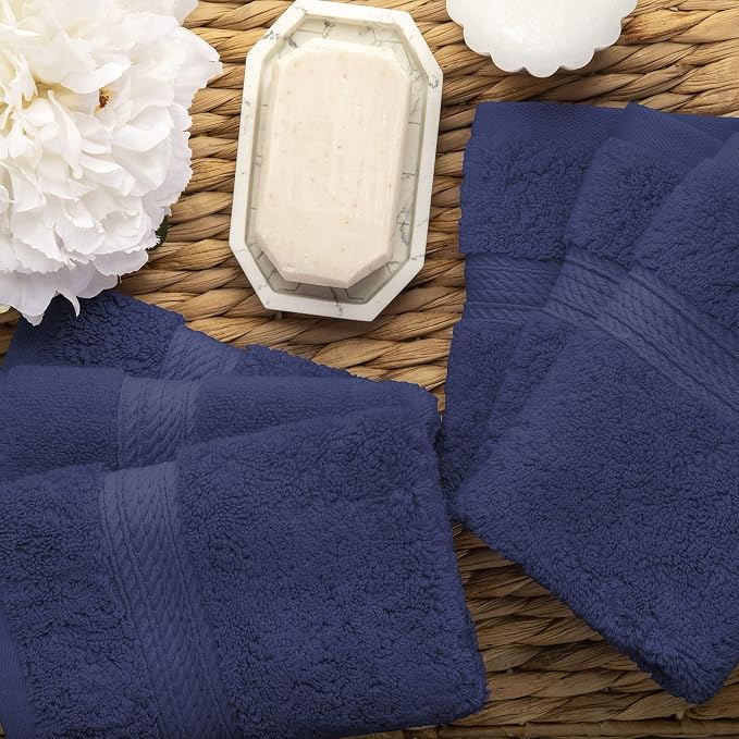 BLUENILEMILLS BNM Egyptian Cotton 6-Piece Towel Set, Includes 6 Face Towels - Image 4