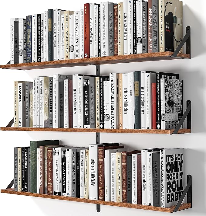Heimlove Floating Shelves for Wall, 36 Inch Long Wood Floating Bookshelf Set of by Heimlove