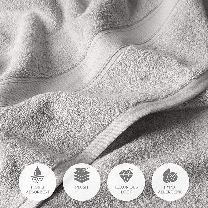 Superior Egyptian Cotton Pile Bath Towel Set of 2, Ultra Soft Luxury Towels - Image 7