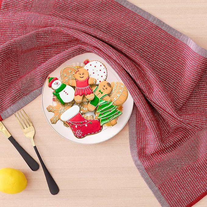 Homaxy Premium Kitchen Towels, Large Cotton Kitchen Hand Towels, Flat and Terry - Image 5
