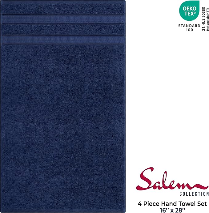 American Soft Linen Salem 100% Cotton Turkish 4 Piece Hand Towels - Image 4