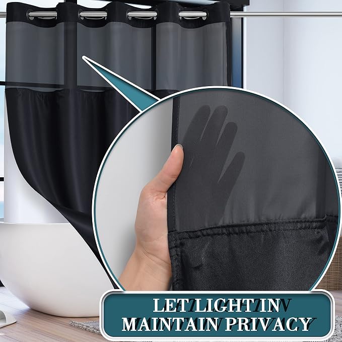 Conbo Mio Extra Long No Hook Shower Curtain - Image 2