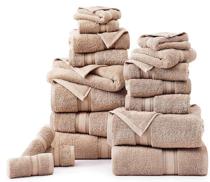 LANE LINEN Towel Set for Bathroom – 18-Pack 100% Cotton, Zero Twist, Includes 6 - Image 2