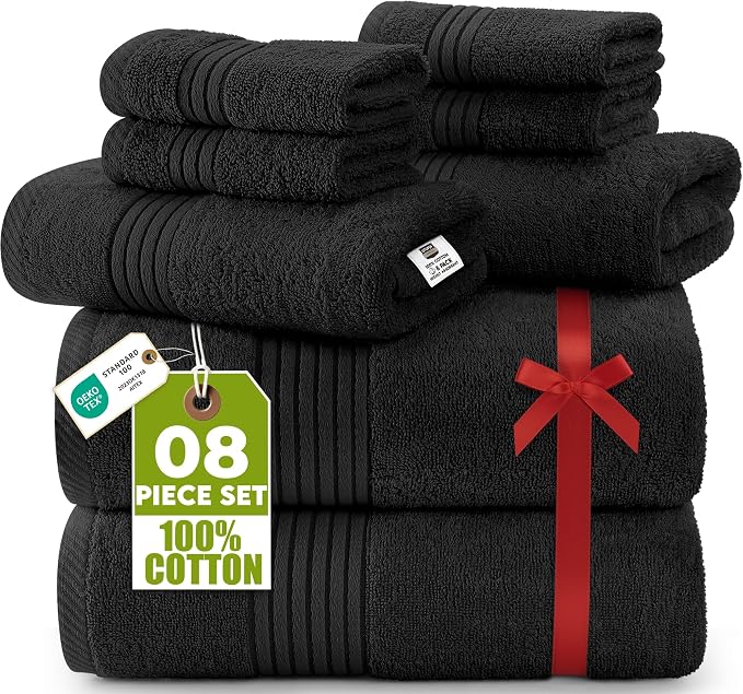 Utopia Towels 8 Piece Premium Towel Set, 2 Bath, 2 Hand, and 4 Washcloths by UTOPIATOWELS
