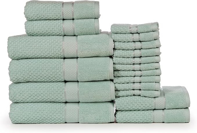 Ample Decor Bathroom Towel Set of 18-4 Bath Towel, 4 Hand Towel, 10 Wash Cloths - Image 6