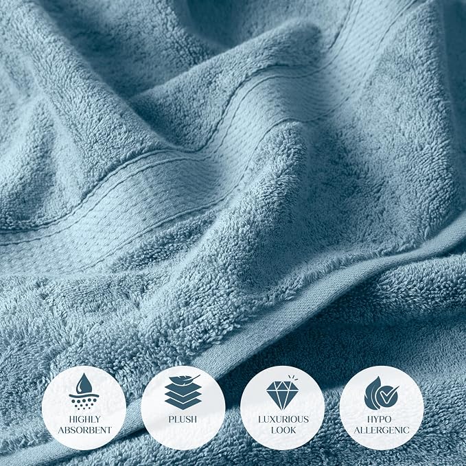 Superior Egyptian Cotton Pile 6 Piece Towel Set, Includes 2 Bath, 2 Hand - Image 6