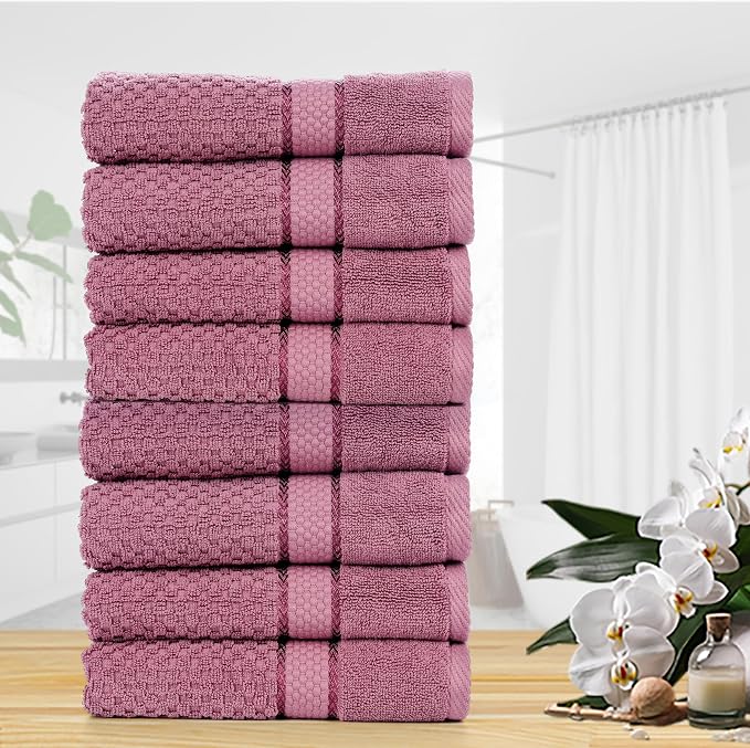 Ample Decor 100% Cotton Grape Purple Hand Towel - Image 2