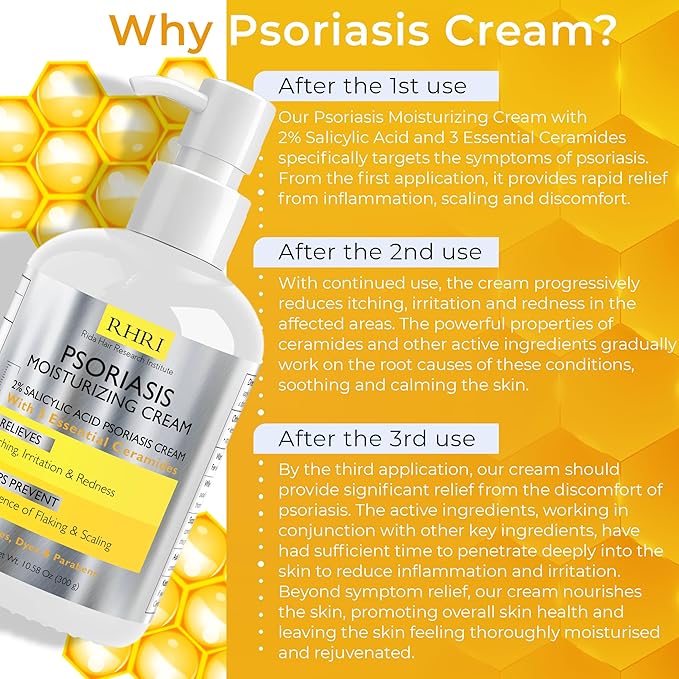 Psoriasis Cream for Itchy Scalp, Face & Body | Eczema Cream for Adults | - Image 4