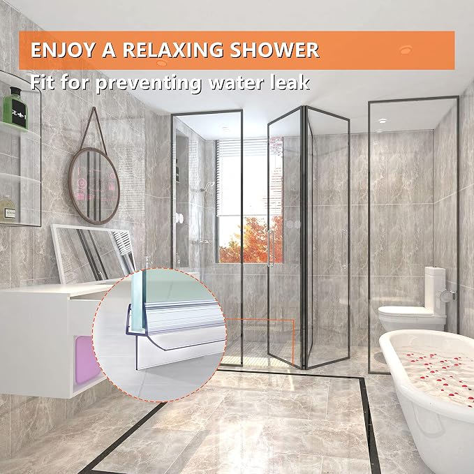 Shower Door Bottom Seal 2-Pack, Prevent Water from Spilling and Keeps The Room - Image 6
