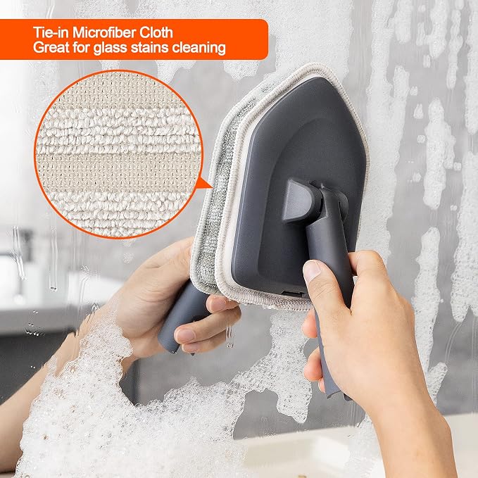 Tile Tub Scrubber Brush with 3 Different Function Cleaning Heads and 56" - Image 5