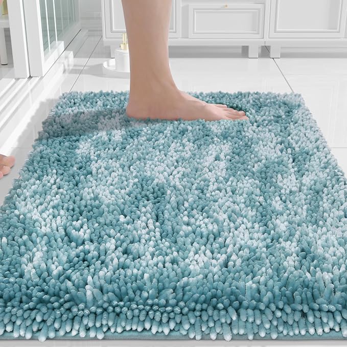 Yimobra Chenille Bathroom Rugs Non Slip, Extra Thick Soft Absorbent Bath Rug by Yimobra