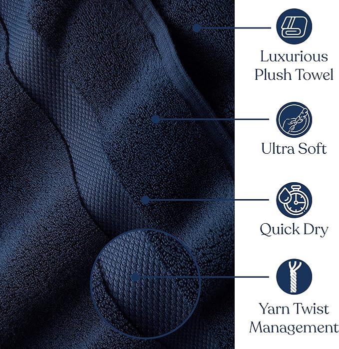 Delara Organic Cotton Luxuriously Plush Bath Towel 20 Piece Set|GOTS & Oeko-TEX - Image 4