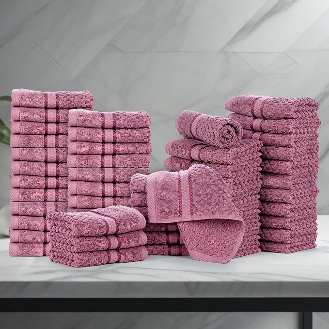 Ample Decor 100% Cotton Washcloths Set of 50 - Image 2