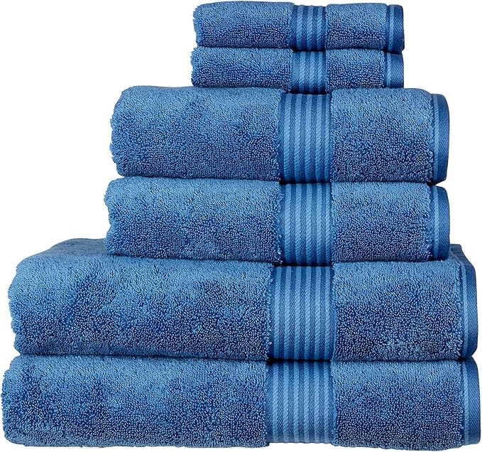 Christy Supreme Hygro 6 Piece Towel Set | Deep Sea Blue | 100% Luxury Supima by Christy