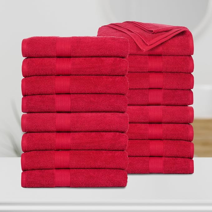 Ample Decor Bath Towels Pack of 16 600 GSM 100% Cotton, Absorbent Soft Premium - Image 2