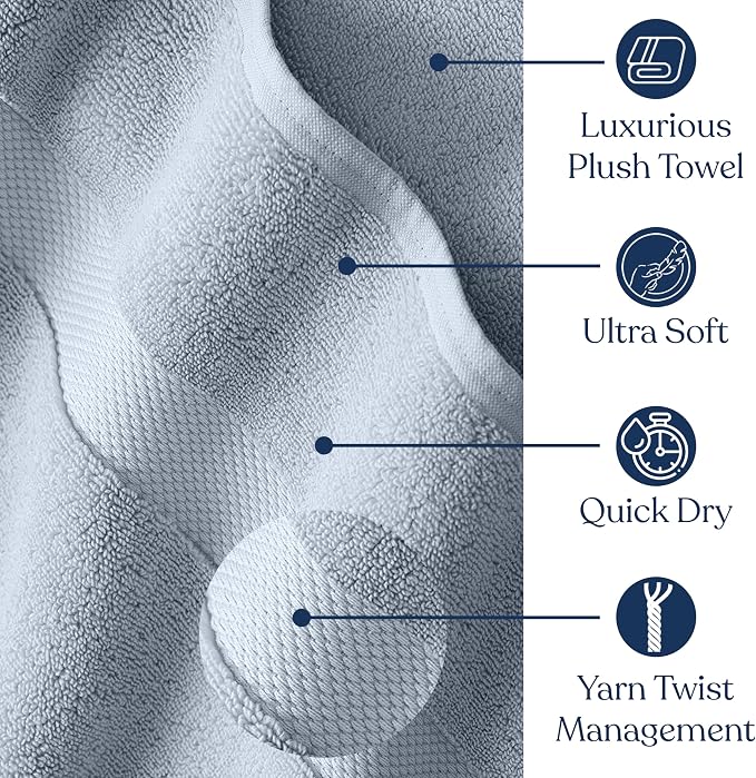 Delara Organic Cotton Luxuriously Plush Bath Sheet Pack of 4 | GOTS & OEKO-TEX - Image 4