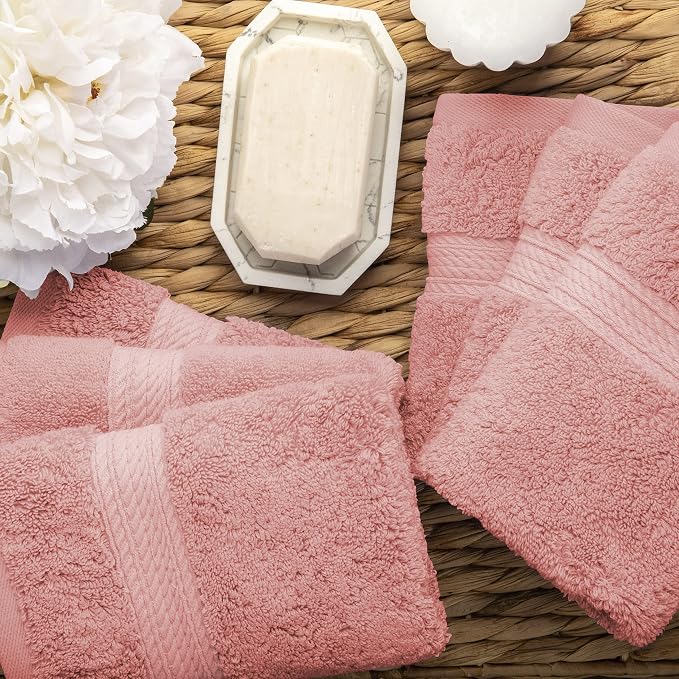 BLUENILEMILLS BNM Egyptian Cotton 6-Piece Towel Set, Includes 6 Face Towels - Image 4