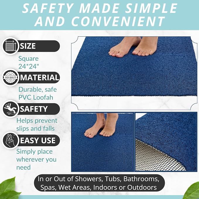 Enkosi Loofah Shower Mat Non-Slip - Image 3