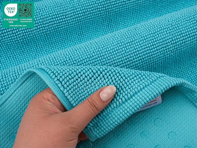 American Soft Linen Bath Rug, 17 in 24 in 100% Cotton Bath Mats Rugs - Image 6