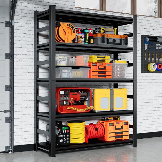 Heavy Duty Garage Shelving Unit, 5-Tier Adjustable Metal Shelves - Image 2