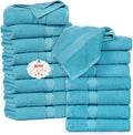 Ample Decor Bath Towels for Bathroom Set of 16 100% Cotton Sky Blue Popcorn by AmpleDecor