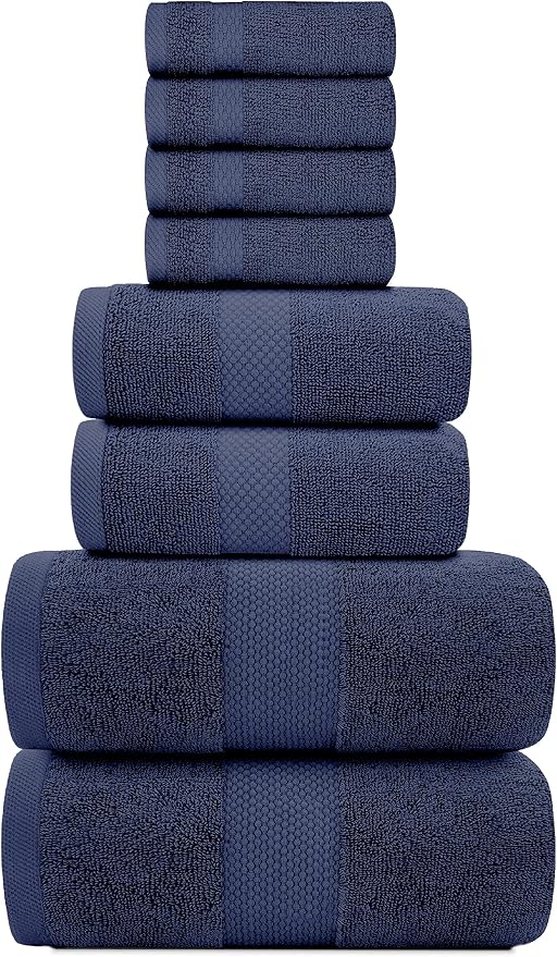 White Classic Luxury Bath Towel Set of 8 Pieces - Image 2