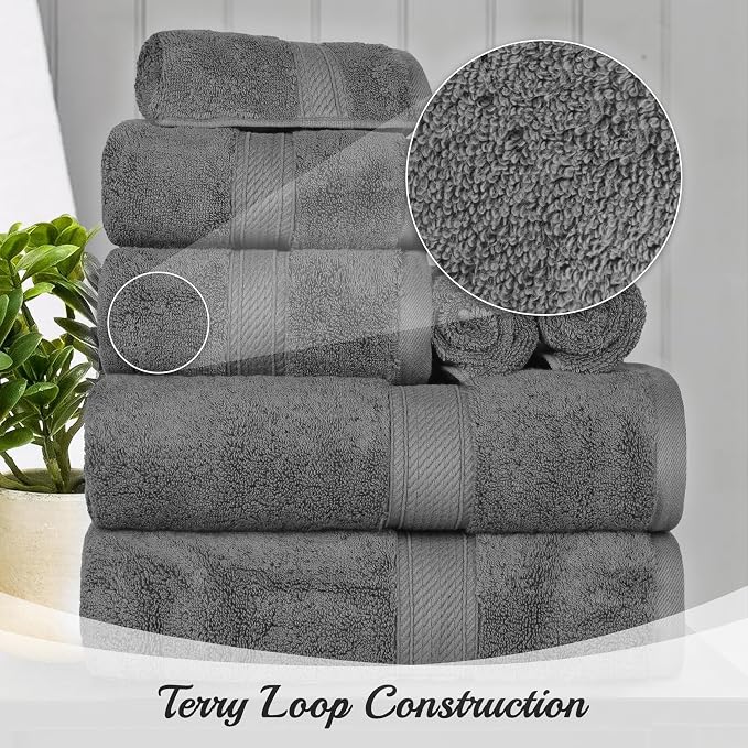 Superior Egyptian Cotton Pile 9 Piece Towel Set, Includes 3 Bath, 3 Hand - Image 7