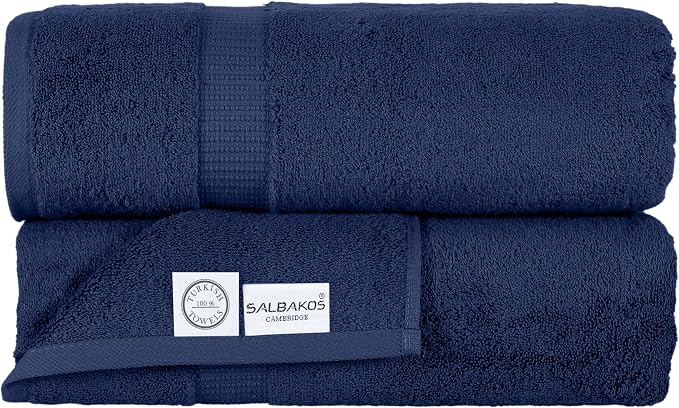 SALBAKOS 100% Turkish Cotton Extra Large Bath Sheet Set of 2 35x70 inch | by SALBAKOS