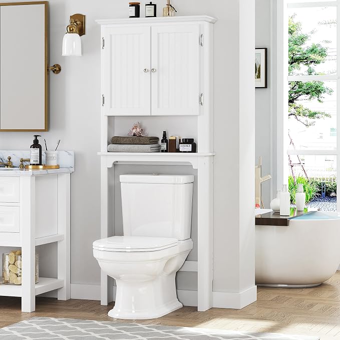 UTEX Over The Toilet Storage Cabinet, Over Toilet Bathroom Organizer - Image 7