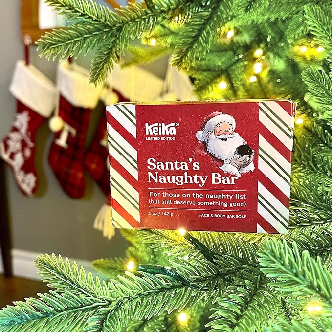 Keika Charcoal Christmas Soap – Santa’s Naughty Bar, Lump of Coal Holiday Gift - Image 3