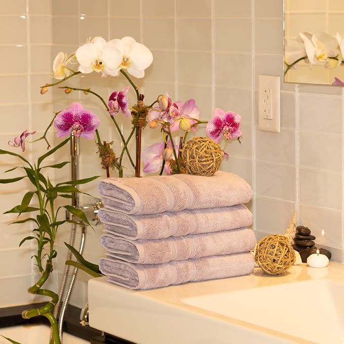 Mosobam Luxury Turkish 12pc Towel Set 30X58 16X30 13X13 Lavender Aura 700 GSM - Image 5